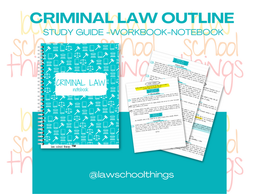 Criminal Law Law School Outline (Physical Copy)