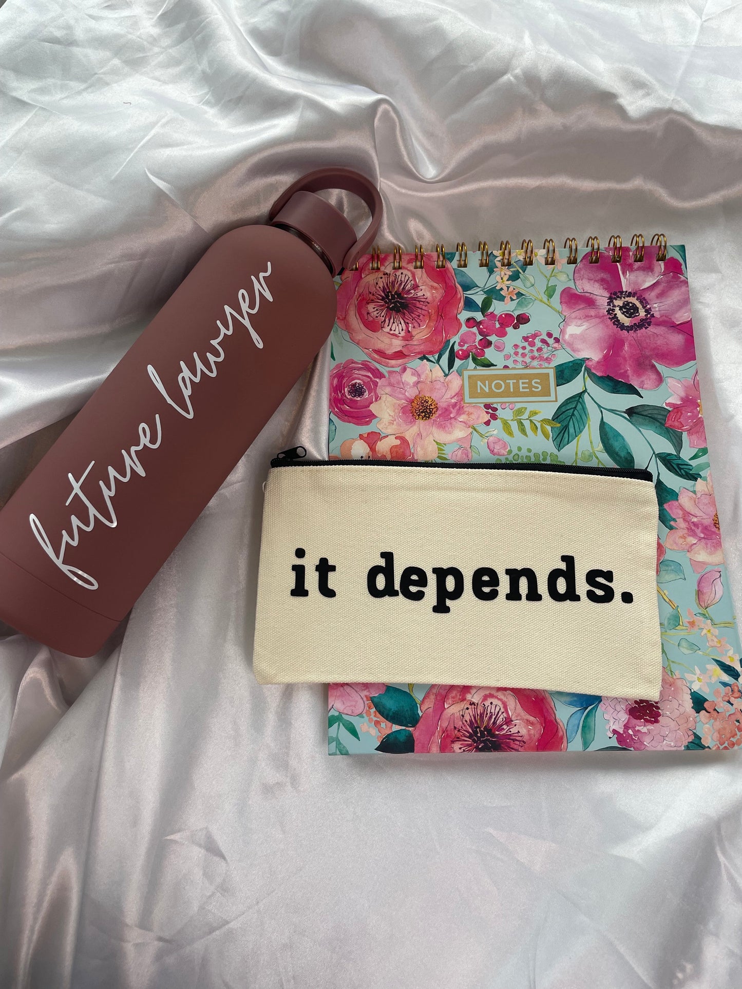 it depends Law School Canvas Zipper Pouch Canvas Pencil Pouch