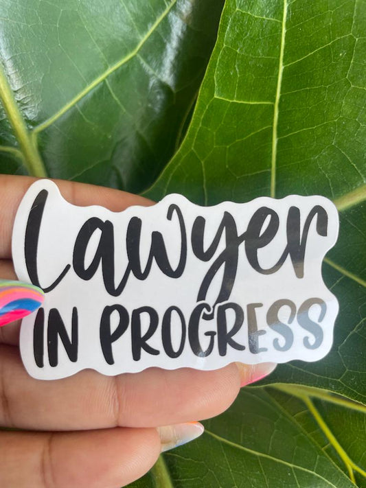 Lawyer in Progress Law Student Law School Sticker | Law School Sticker | Future Lawyer Sticker