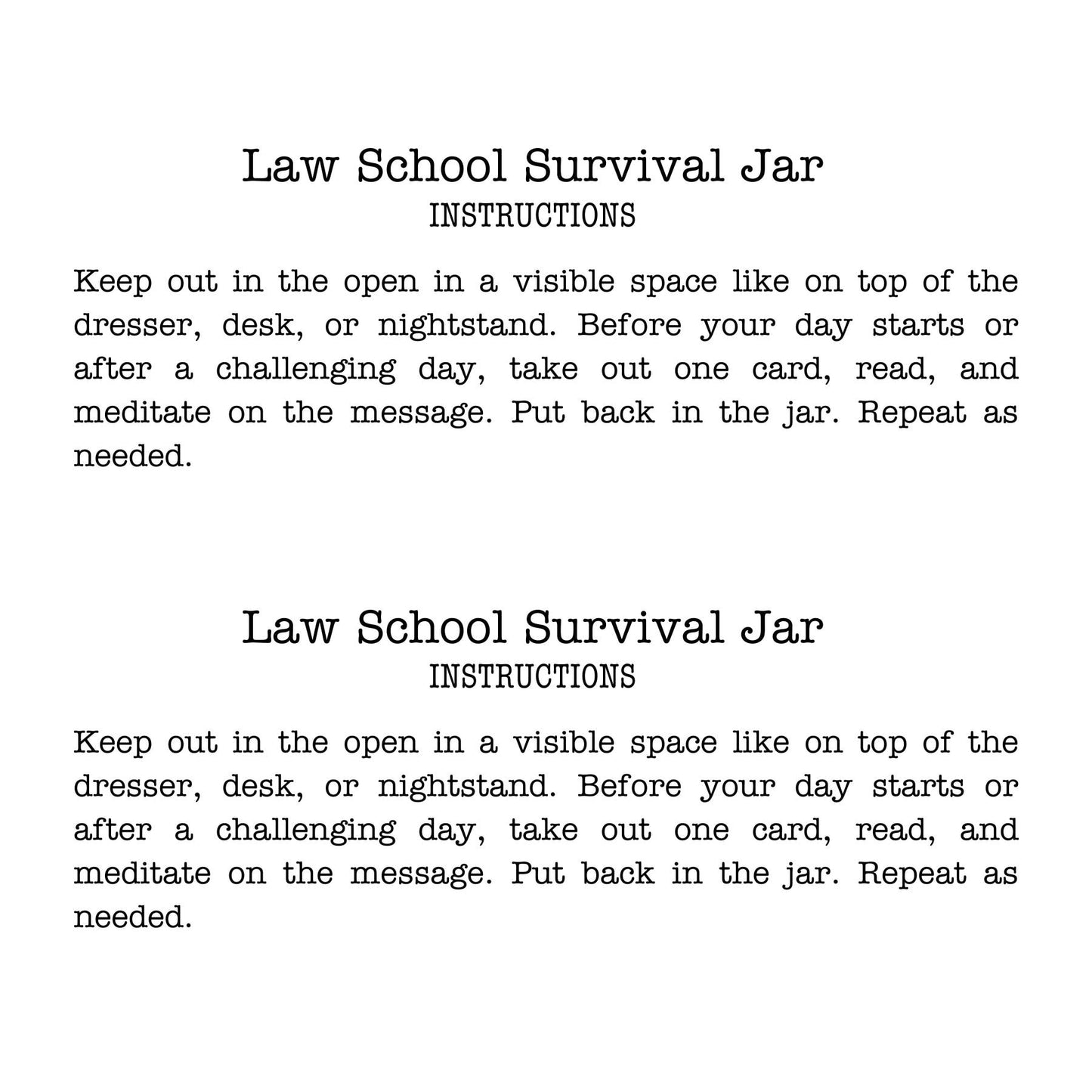 Law School Survival Jar